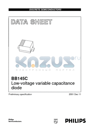 BB145C datasheet - Low-voltage variable capacitance diode