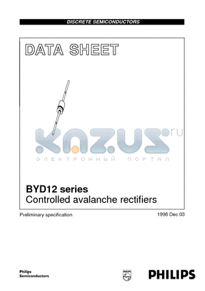 BYD12 datasheet - Controlled avalanche rectifiers