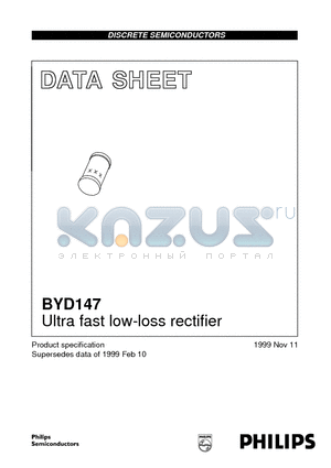 BYD147 datasheet - Ultra fast low-loss rectifier