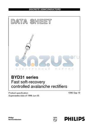 BYD31 datasheet - Fast soft-recovery controlled avalanche rectifiers