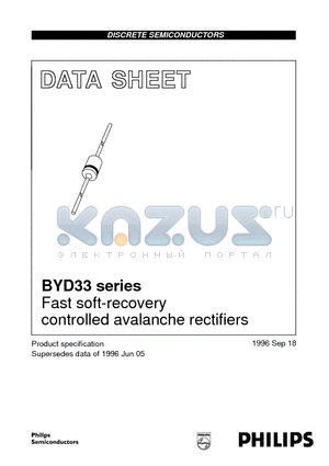 BYD33U datasheet - Fast soft-recovery controlled avalanche rectifiers