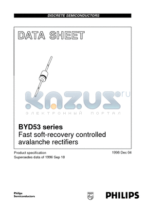 BYD53G datasheet - Fast soft-recovery controlled avalanche rectifiers