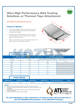 ATS-52170P-C2-R0 datasheet - Ultra High Performance BGA Cooling