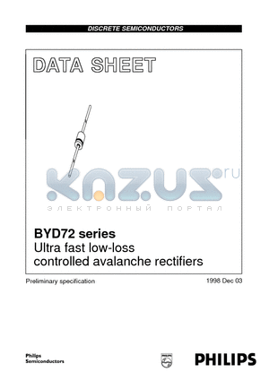 BYD72C datasheet - Ultra fast low-loss controlled avalanche rectifiers