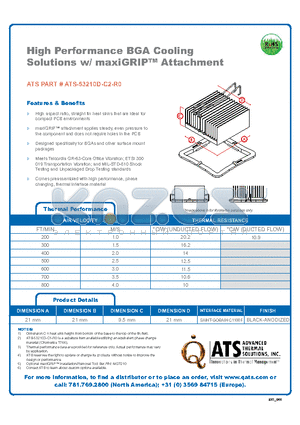 ATS-53210D-C2-R0 datasheet - High Performance BGA Cooling