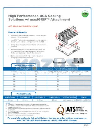 ATS-53250K-C2-R0 datasheet - High Performance BGA Cooling