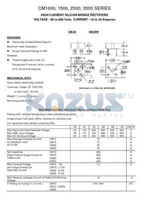 CM2508 datasheet - HIGH CURRENT SILICON BRIDGE RECTIFIERS