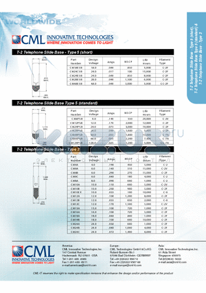 CM24B datasheet - T-2 Telephone Slide Base - Type 5 (short)