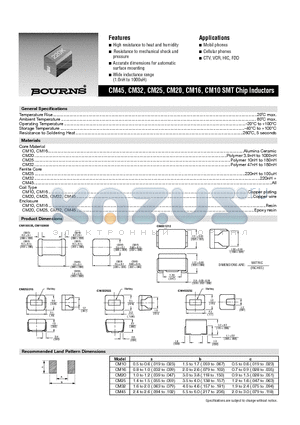 CM201212-R68K datasheet - SMT Chip Inductors