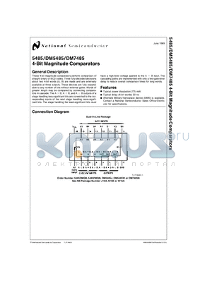 5485FMQB datasheet - 4-Bit Magnitude Comparators