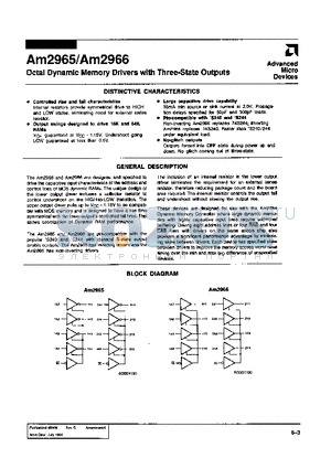 AM2965 datasheet - Octal Dynamic Memory Drivers with Three-State Outputs