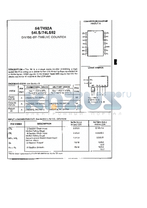 5492ADM datasheet - DIVIDE-BY-TWELVE COUNTER