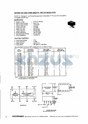 DL1071 datasheet - SERIES DL1060 8 PIN DIGITAL DELAY MODULES