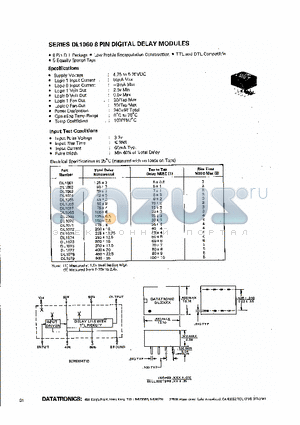 DL1072 datasheet - SERIES DL1060 8 PIN DIGITAL DELAY MODULES