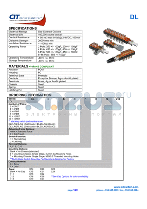 DL10LE datasheet - CIT SWITCH