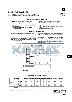 AM2969-70DC datasheet - 4096 x 4 STATIC R/W RANDOM-ACCESS MEMORY