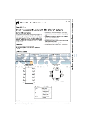 54ABT373E-QML datasheet - Octal Transparent Latch with TRI-STATE Outputs