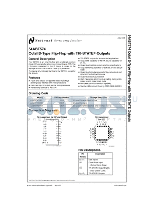 54ABT574 datasheet - Octal D-Type Flip-Flop with TRI-STATE Outputs