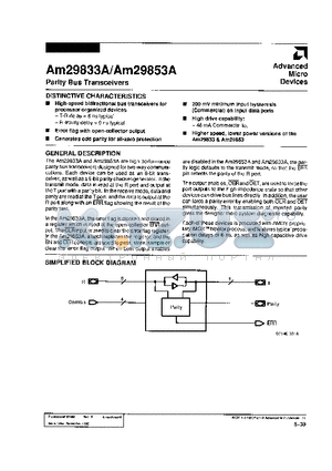 AM29833A datasheet - PARITY BUS TRANSCEIVERS