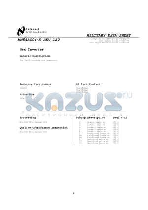 54AC04FMQB datasheet - Hex Inverter