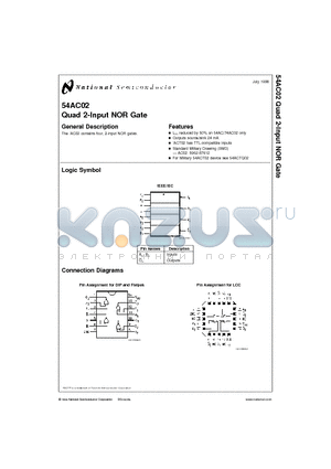 54AC02L datasheet - Quad 2-Input NOR Gate