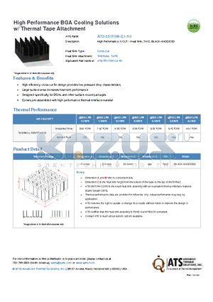 ATS-55170W-C1-R0 datasheet - High Perfomance X-CUT - Heat Sink, T412, BLACK-ANODIZED