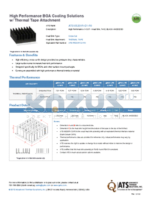 ATS-55230R-C1-R0 datasheet - High Perfomance X-CUT - Heat Sink, T412, BLACK-ANODIZED