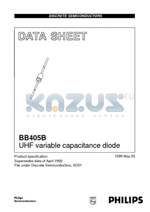 BB405 datasheet - UHF variable capacitance diode