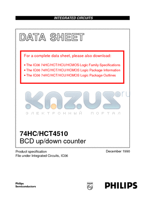 74HCT4510DB datasheet - BCD up/down counter