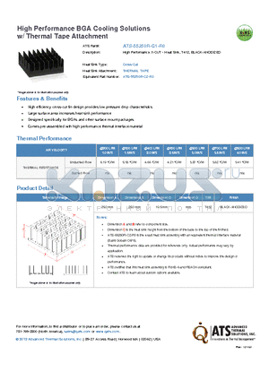 ATS-55250R-C1-R0 datasheet - High Perfomance X-CUT - Heat Sink, T412, BLACK-ANODIZED