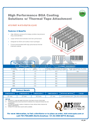 ATS-55270K-C2-R0 datasheet - High Performance BGA Cooling