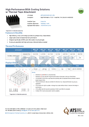 ATS-55150R-C1-R0 datasheet - HIgh Perfomance X-CUT - Heat Sink, T412, BLACK-ANODIZED