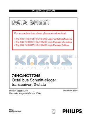 74HCT7245 datasheet - Octal bus Schmitt-trigger transceiver; 3-state