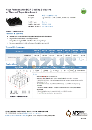 ATS-55325W-C1-R0 datasheet - High Performance X-CUT - Heat Sink, T412, BLACK-ANODIZED