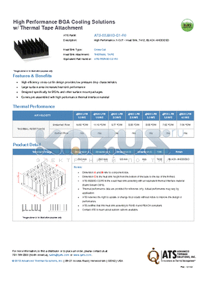 ATS-55290D-C1-R0 datasheet - High Performance X-CUT - Heat Sink, T412, BLACK-ANODIZED