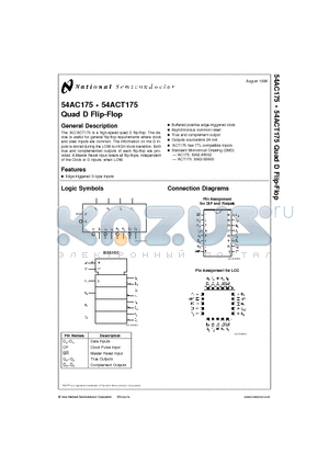 54AC175D datasheet - Quad D Flip-Flop