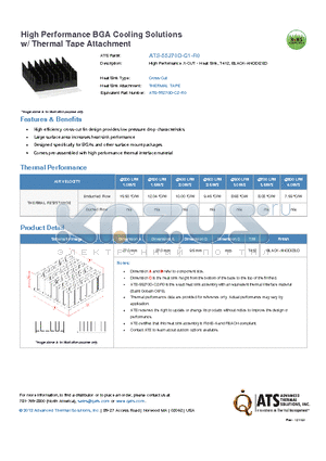 ATS-55270D-C1-R0 datasheet - High Performance X-CUT - Heat Sink, T412, BLACK-ANDOIZED