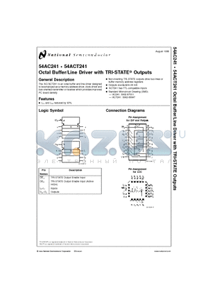 54AC241 datasheet - Octal Buffer/Line Driver with TRI-STATE Outputs