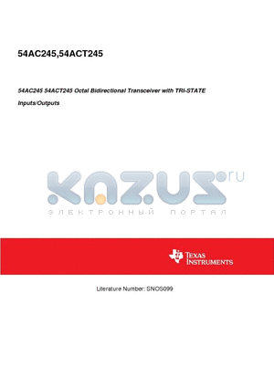 54AC245-N datasheet - 54AC245 54ACT245 Octal Bidirectional Transceiver with TRI-STATE Inputs/Outputs