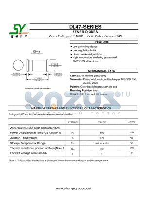 DL4730A datasheet - ZENER DIODES