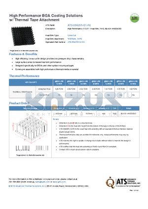 ATS-55425R-C1-R0 datasheet - High Performance X-CUT - Heat Sink, T412, BLACk-ANODZIED