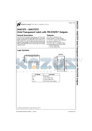 54AC373 datasheet - Octal Transparent Latch with TRI-STATE Outputs