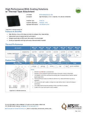 ATS-55425D-C1-R0 datasheet - High Performance X-CUT - Heat Sink, T412, BLACK-ANODIZED
