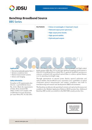 BBS1550-2SC30 datasheet - Benchtop Broadband Source