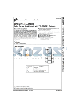54ACQ573D datasheet - Quiet Series Octal Latch with TRI-STATE Outputs