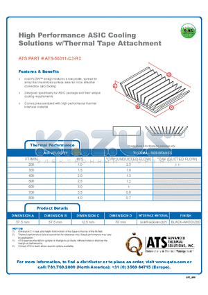 ATS-56011-C3-R0 datasheet - High Performance ASIC Cooling