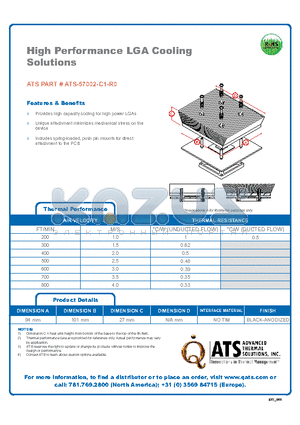 ATS-57002-C1-R0 datasheet - High Performance LGA Cooling