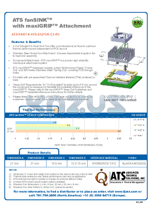 ATS-61270R-C1-R0 datasheet - ATS fanSINKTM with maxiGRIPTM Attachment