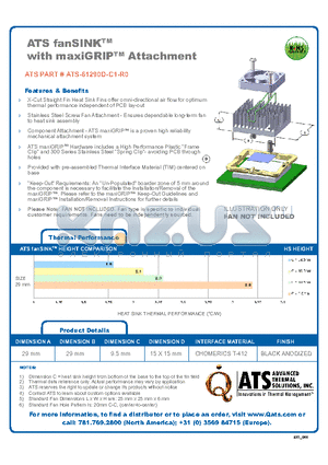 ATS-61290D-C1-R0 datasheet - ATS fanSINK with maxiGRIP Attachment