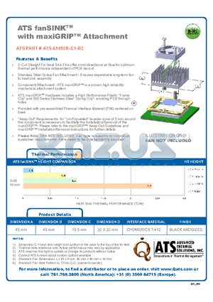 ATS-61450R-C1-R0 datasheet - ATS fanSINKTM with maxiGRIPTM Attachment